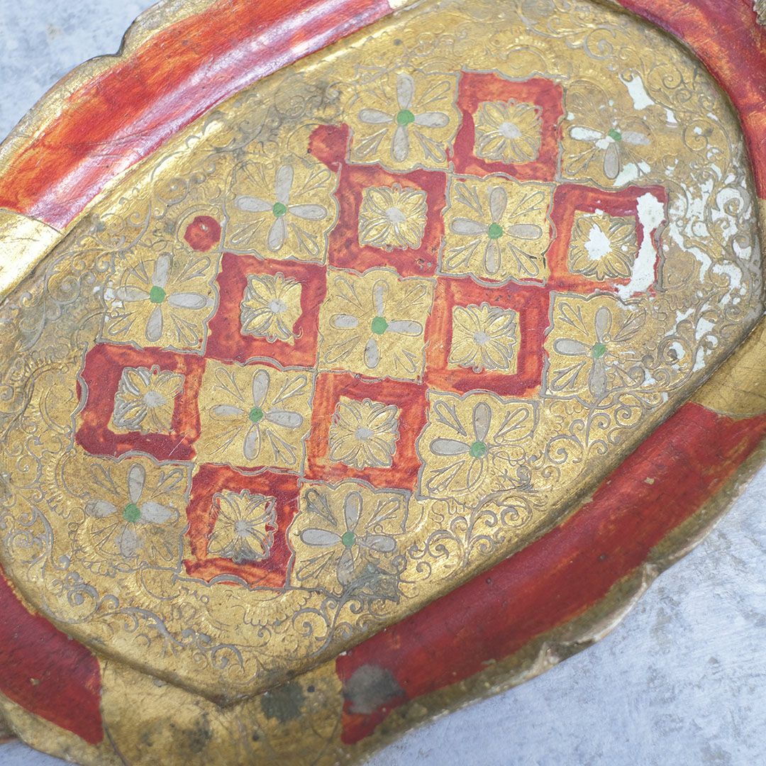 ヴィンテージ フローレンタイントレイ イタリア フィレンツェトレイ Sサイズ7