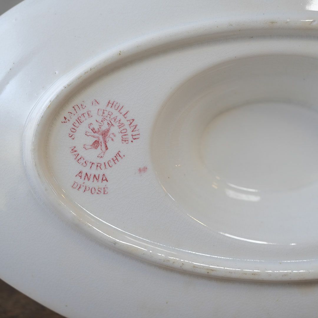 アンティークソーシエール ピンク フランス グレービーボート アンティーク食器9