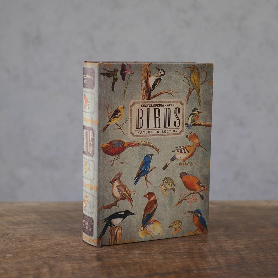 ブックボックス 鳥図鑑 アンティーク洋書風小物入れ1