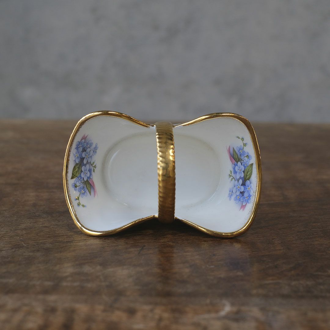 ヴィンテージ小物入れ 籠 イギリス 陶器ミニバスケット