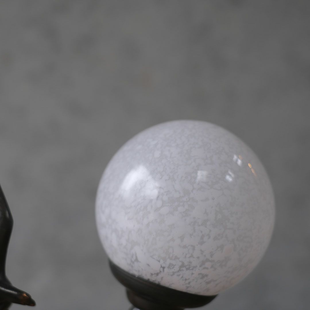 アンティーク 卓上ランプ ブロンズの鳥 フランス