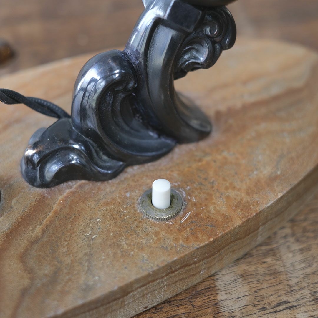 アンティーク 卓上ランプ ブロンズの鳥 フランス