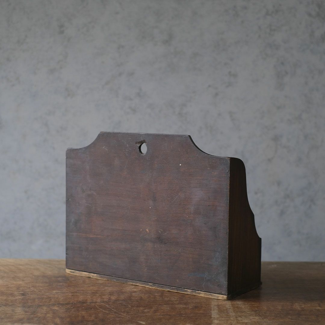 アンティーク 木製レターラック　書類や文房具の卓上収納ボックス7