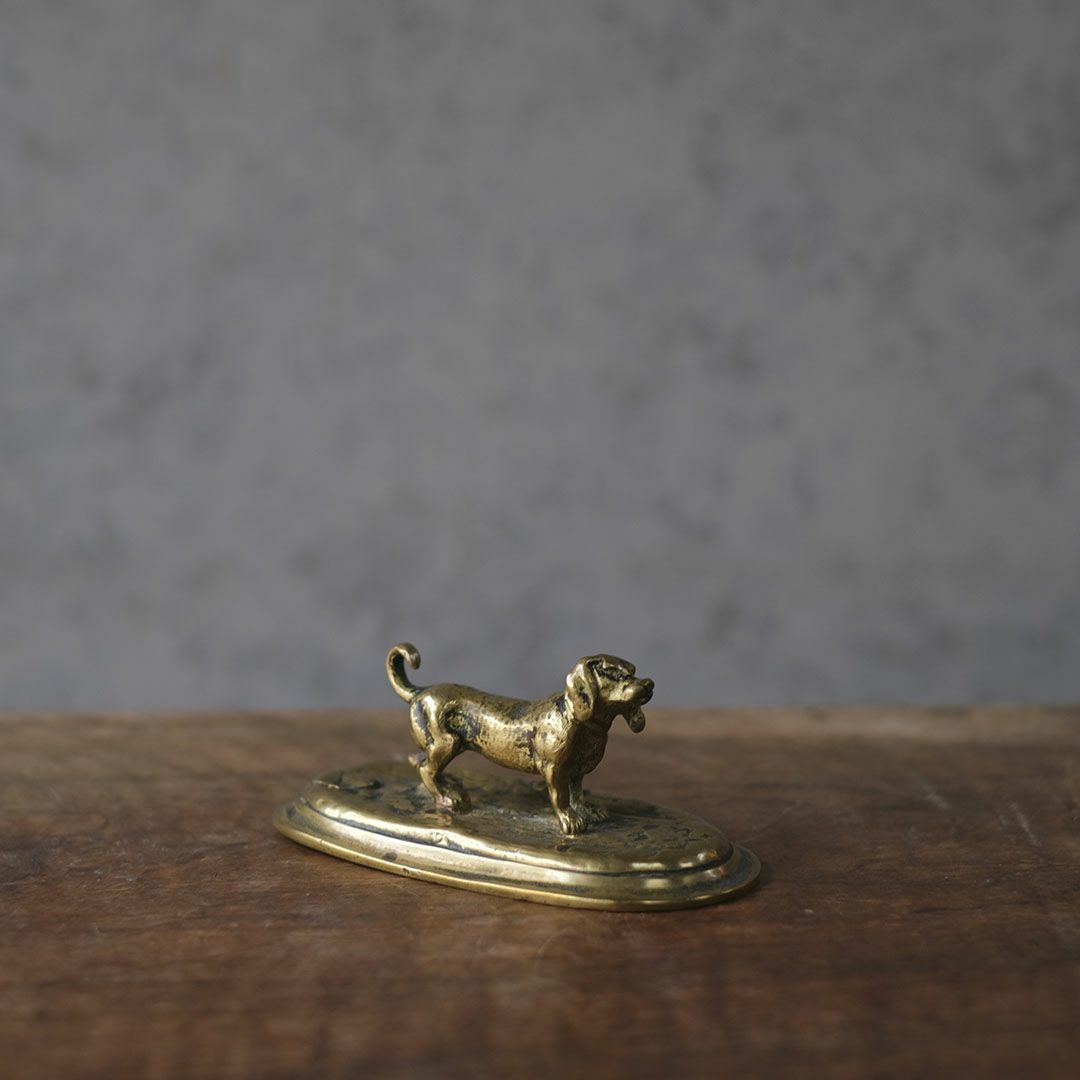 アンティーク犬の置物 フランス 真鍮