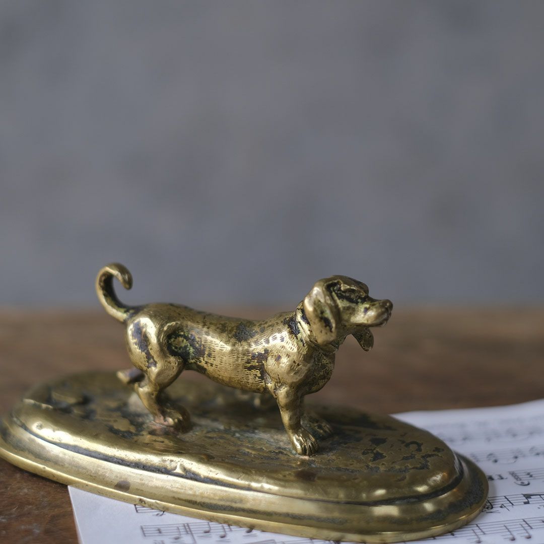 アンティーク犬の置物 フランス 真鍮2