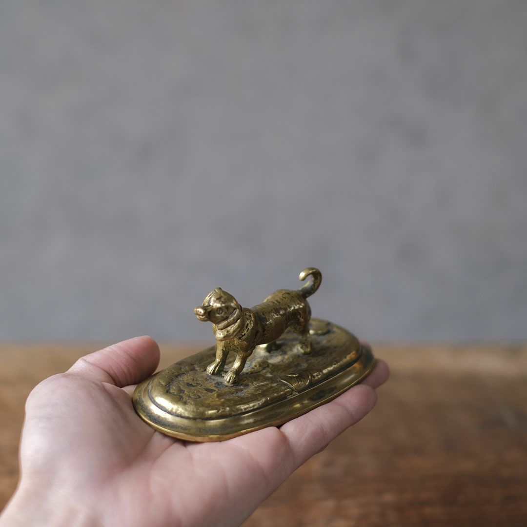 アンティーク犬の置物 フランス 真鍮3