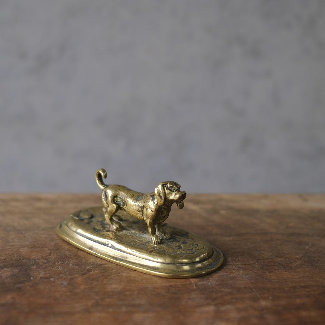 アンティーク犬の置物 フランス 真鍮7
