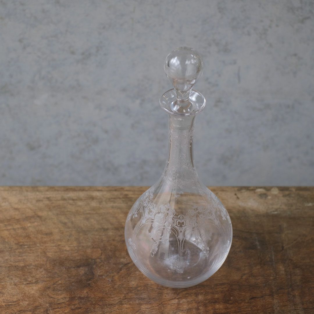 アンティークデキャンタ フランス アシッドエッチング2
