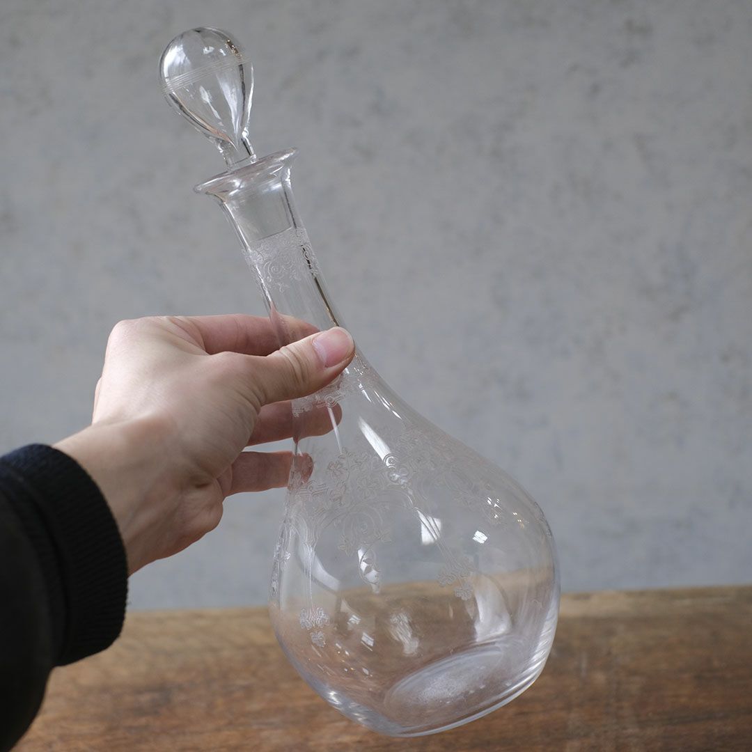 アンティークデキャンタ フランス アシッドエッチング3