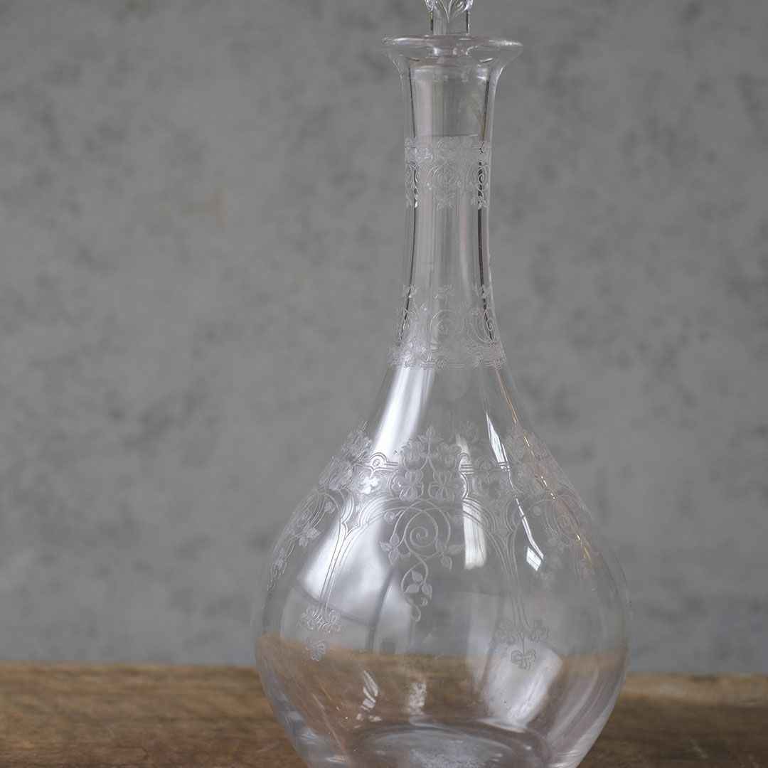 アンティークデキャンタ フランス アシッドエッチング4