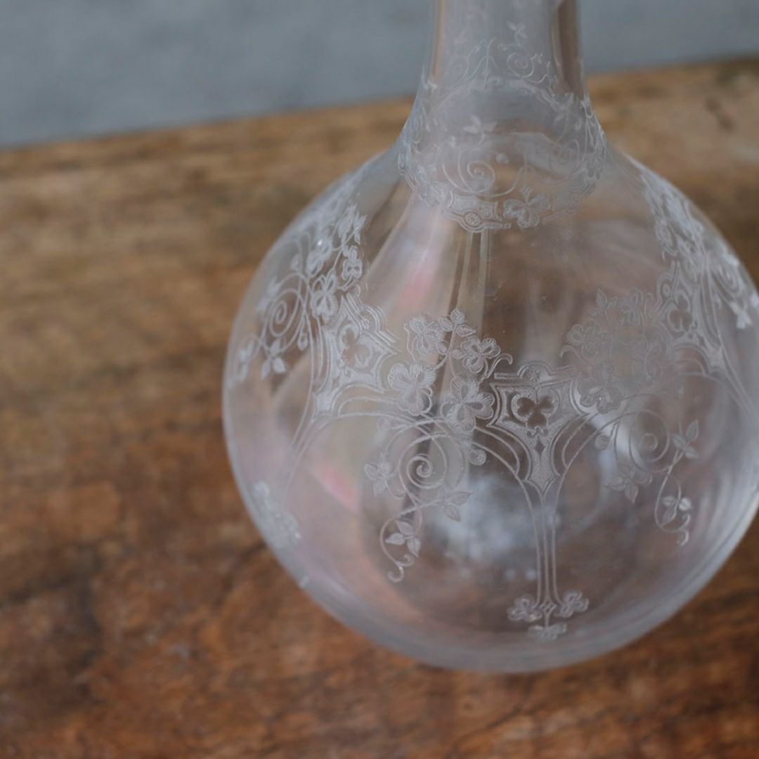 アンティークデキャンタ フランス アシッドエッチング5