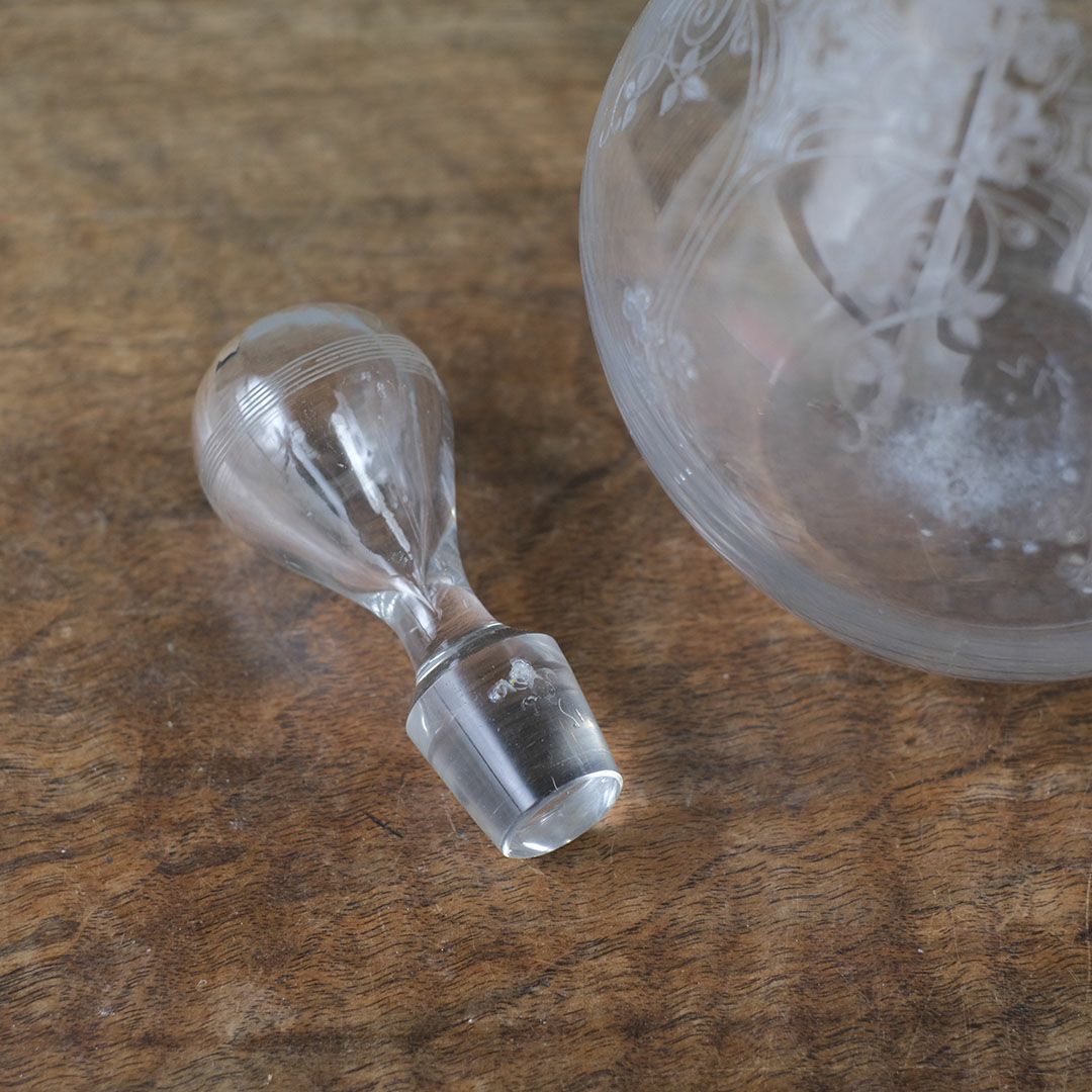 アンティークデキャンタ フランス アシッドエッチング7