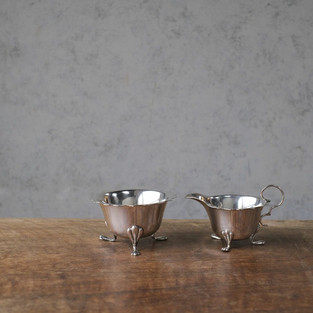 アンティークミルクポット ミルクジャグ シュガーポット イギリス シルバープレート