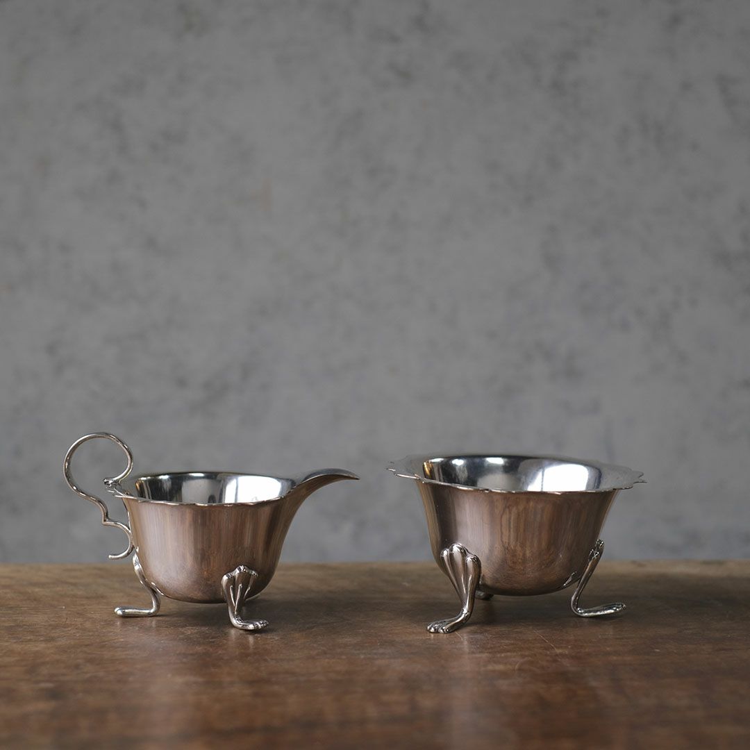 アンティークミルクポット ミルクジャグ シュガーポット イギリス シルバープレート2