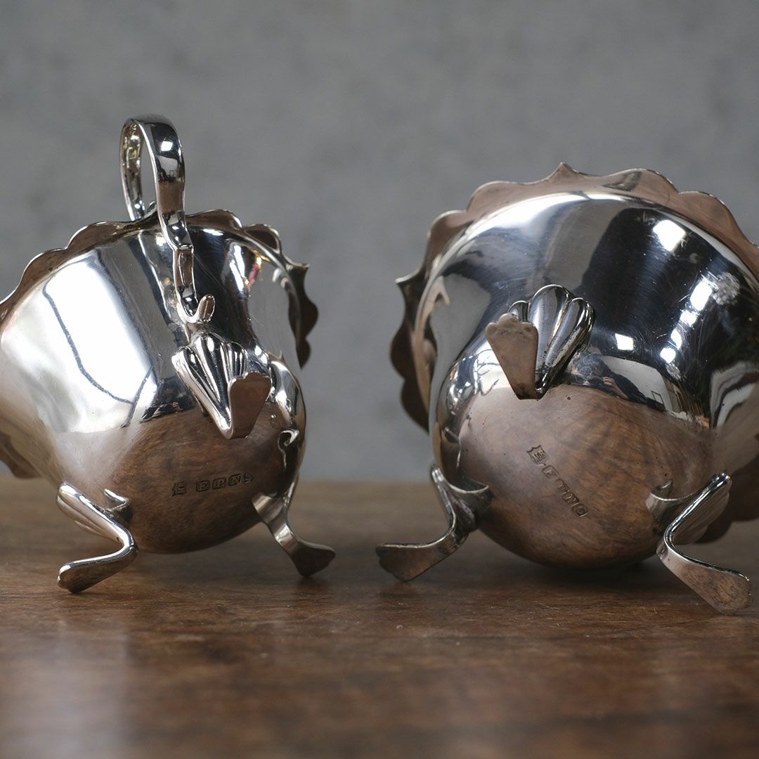 アンティークミルクポット ミルクジャグ シュガーポット イギリス シルバープレート8