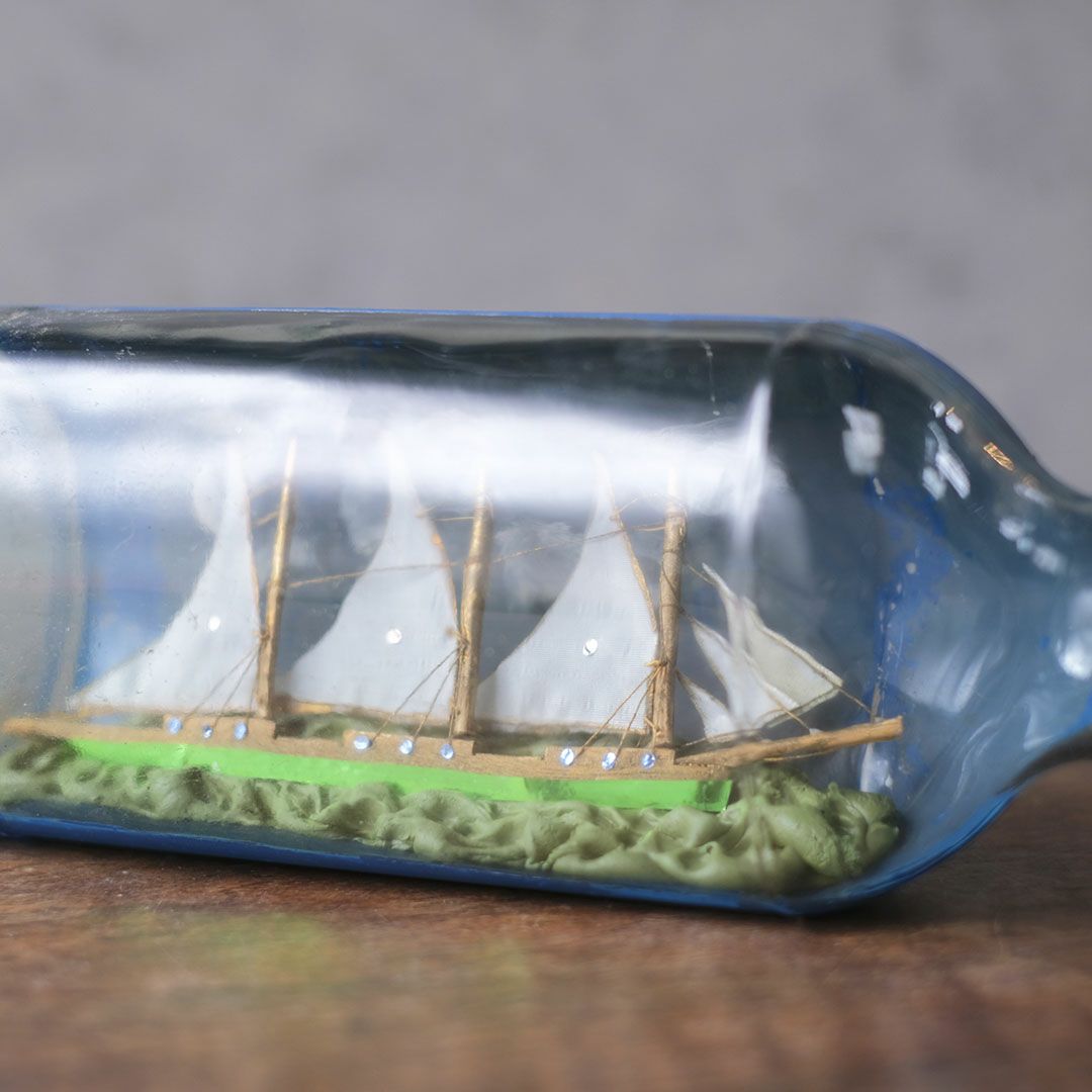 ヴィンテージボトルシップ イギリス ボトルの中に船4