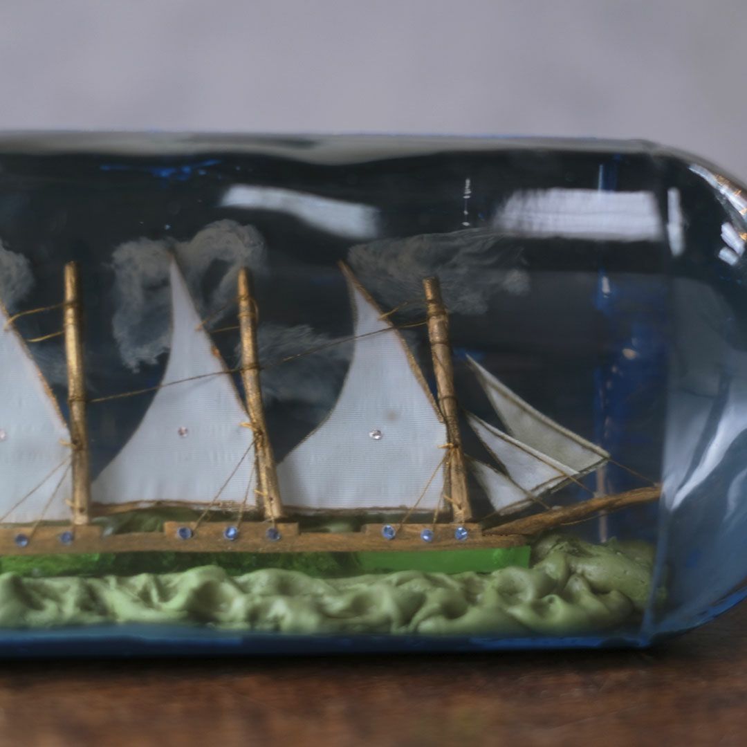 ヴィンテージボトルシップ イギリス ボトルの中に船5