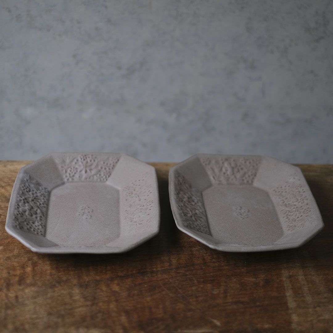 益子焼 kukka(クッカ) 八角皿 大 26cm ココアグレー色 わかさま陶芸 若林健吾5