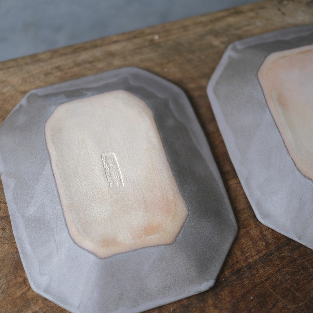 益子焼 kukka(クッカ) 八角皿 大 26cm ココアグレー色 わかさま陶芸 若林健吾6