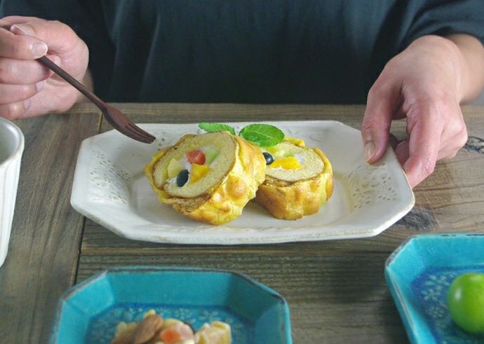 益子焼 kukka(クッカ) 八角皿 中 22cm キナリ色 わかさま陶芸 若林健吾1