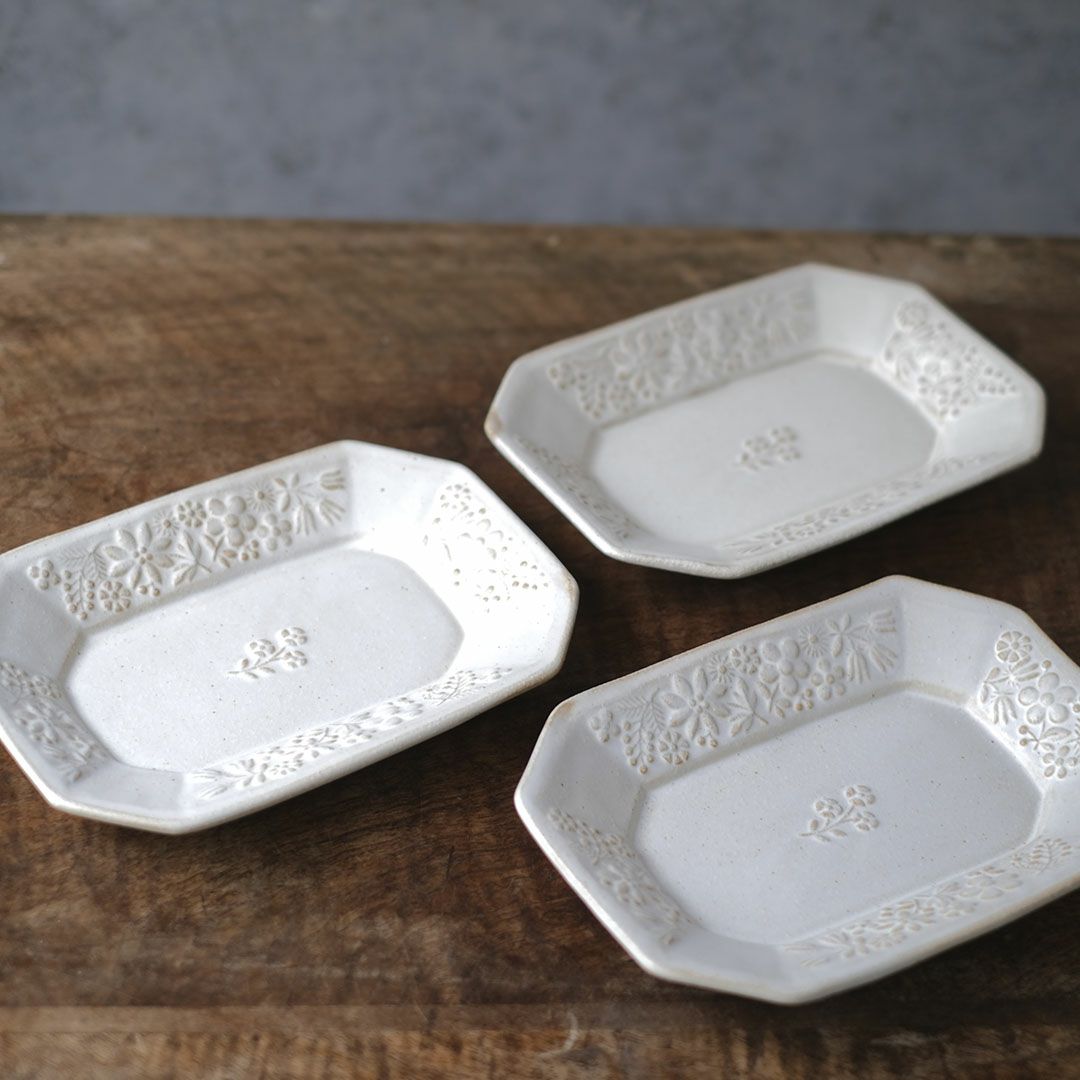 益子焼 kukka(クッカ) 八角皿 中 22cm キナリ色 わかさま陶芸 若林健吾4