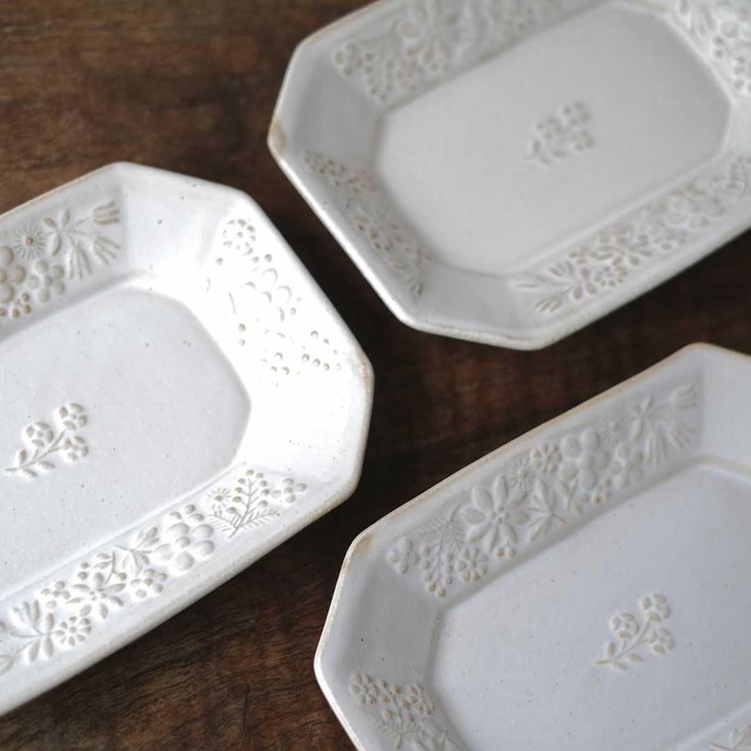 益子焼 kukka(クッカ) 八角皿 中 22cm キナリ色 わかさま陶芸 若林健吾5