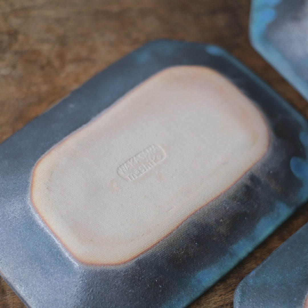 益子焼 kukka(クッカ) 八角皿 中 22cm ターコイズブルー色 わかさま陶芸 若林健吾9