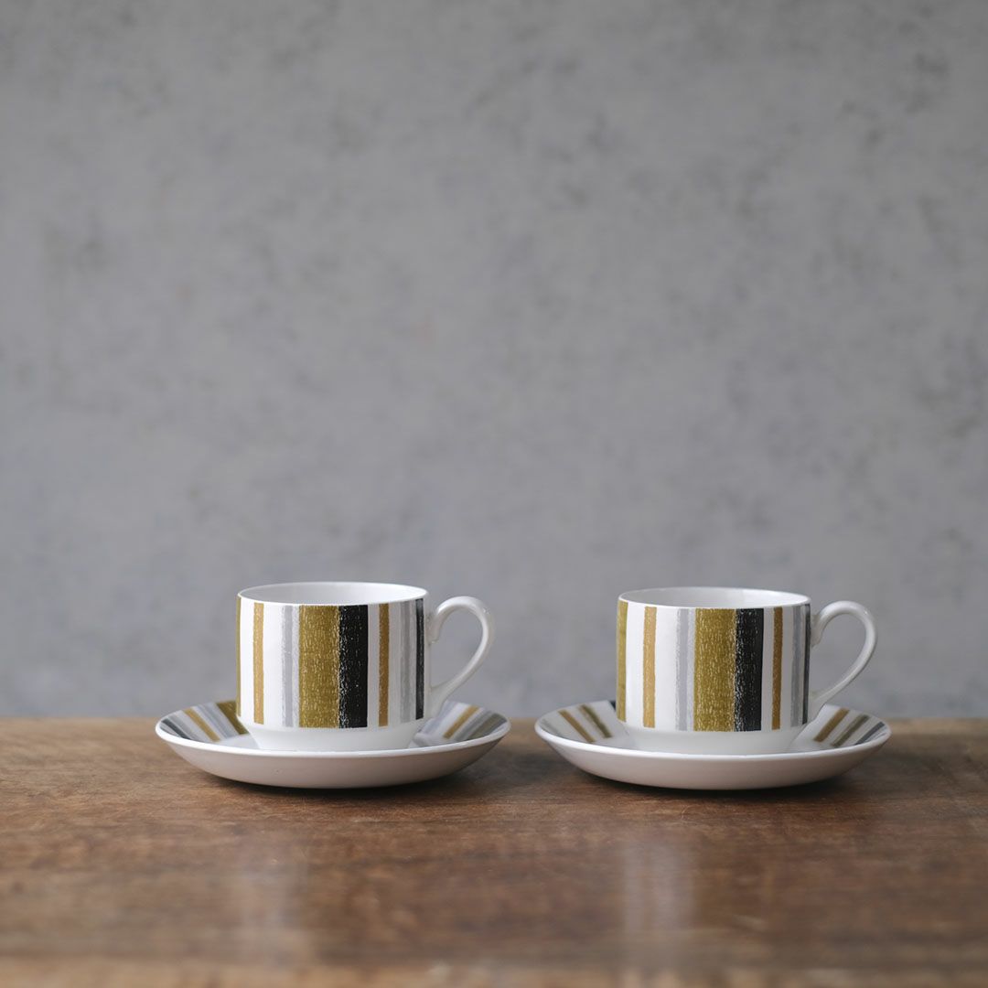 ヴィンテージMIDWINTER コーヒーカップ＆ソーサー ミッドウィンター イギリス ストライプ2