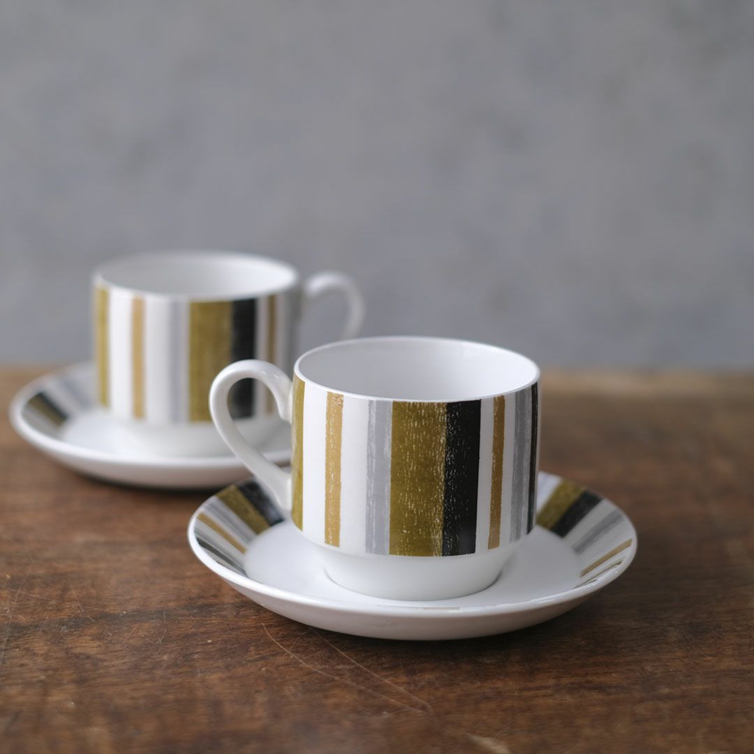 ヴィンテージMIDWINTER コーヒーカップ＆ソーサー ミッドウィンター イギリス ストライプ3