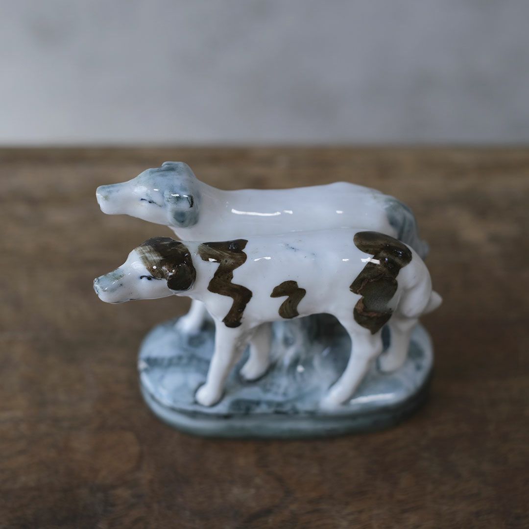 アンティークフィギュリン 2匹の犬 イギリス 陶器の置物8