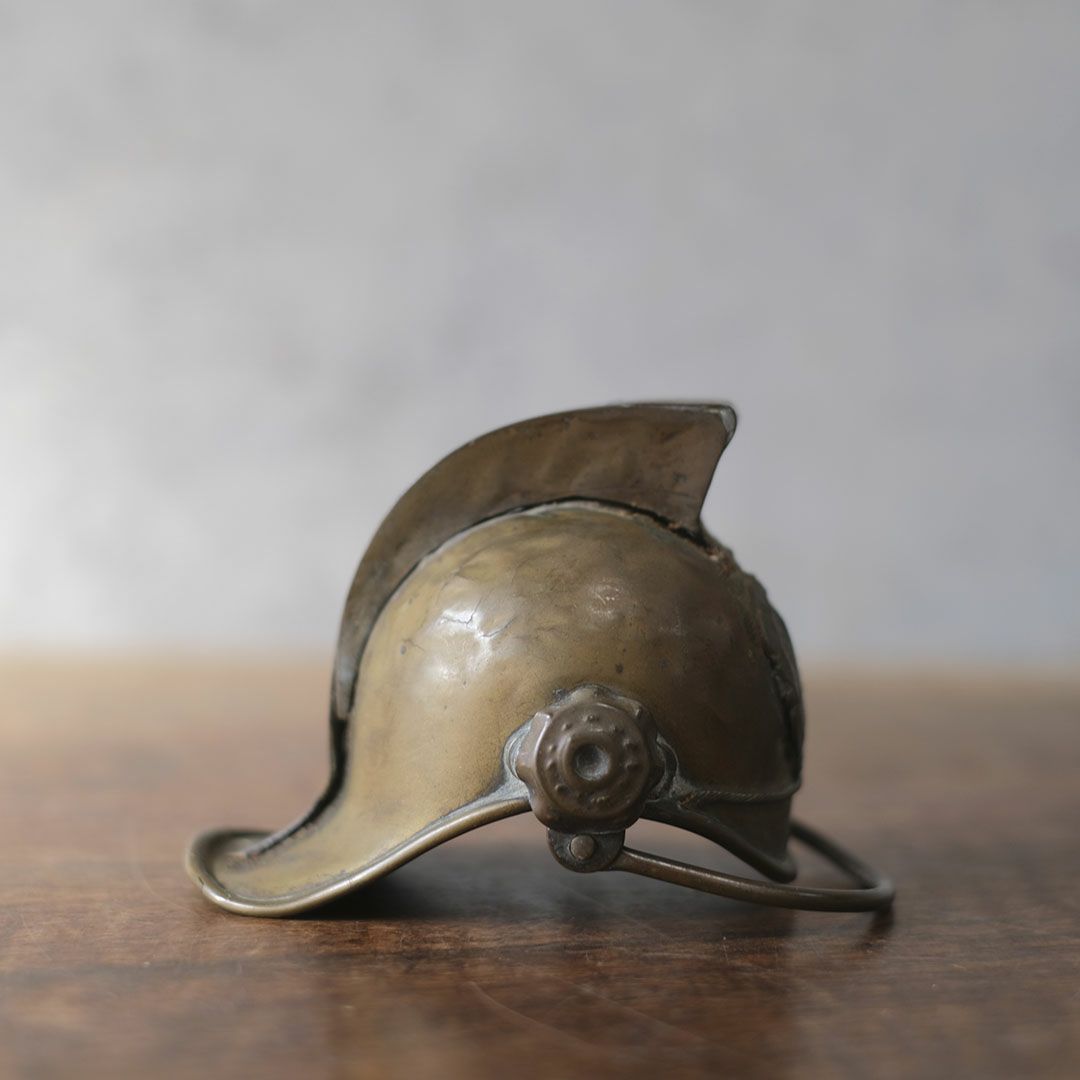 アンティークオブジェ ヘルメット イギリス 真鍮 置物