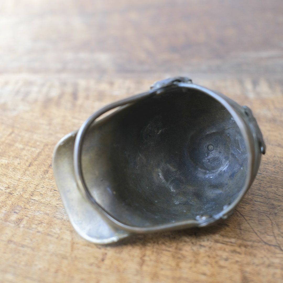 アンティークオブジェ ヘルメット イギリス 真鍮 置物