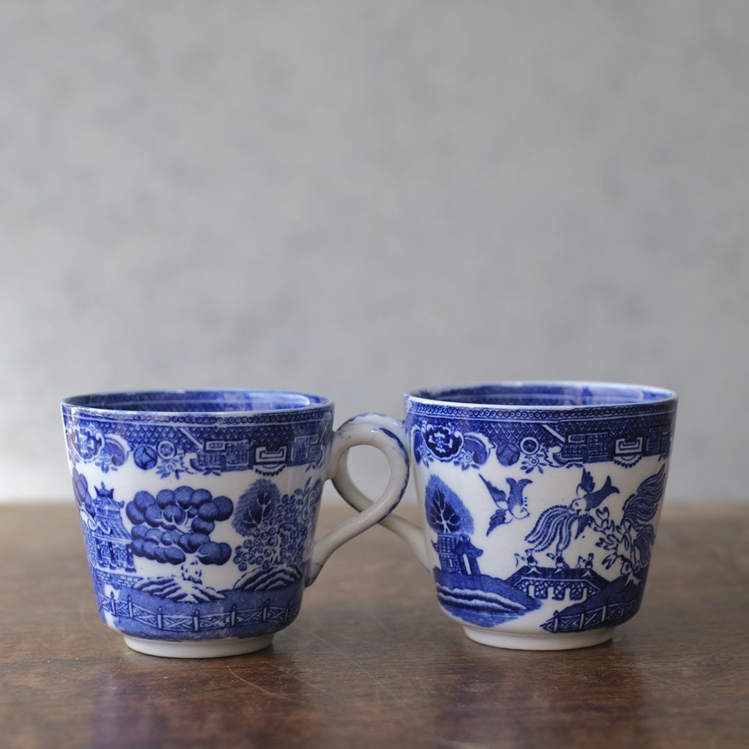 アンティーク ティーカップ&ソーサー Adderleys ブルーウィロー イギリス/アンティーク食器