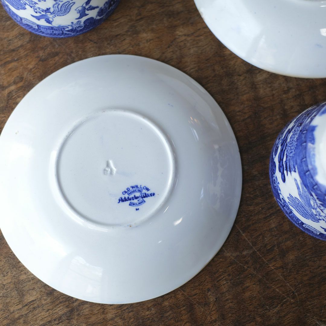 アンティーク ティーカップ&ソーサー Adderleys ブルーウィロー イギリス/アンティーク食器