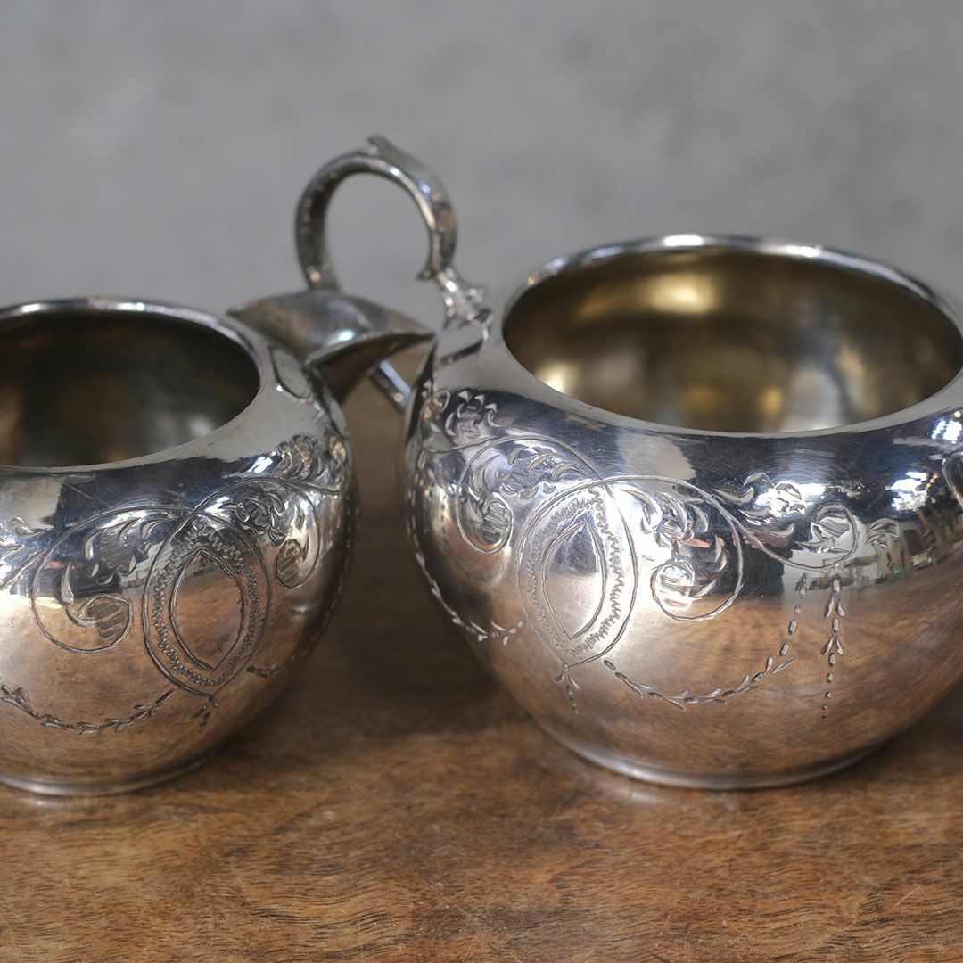 アンティークティーポットセット イギリス シルバープレート12