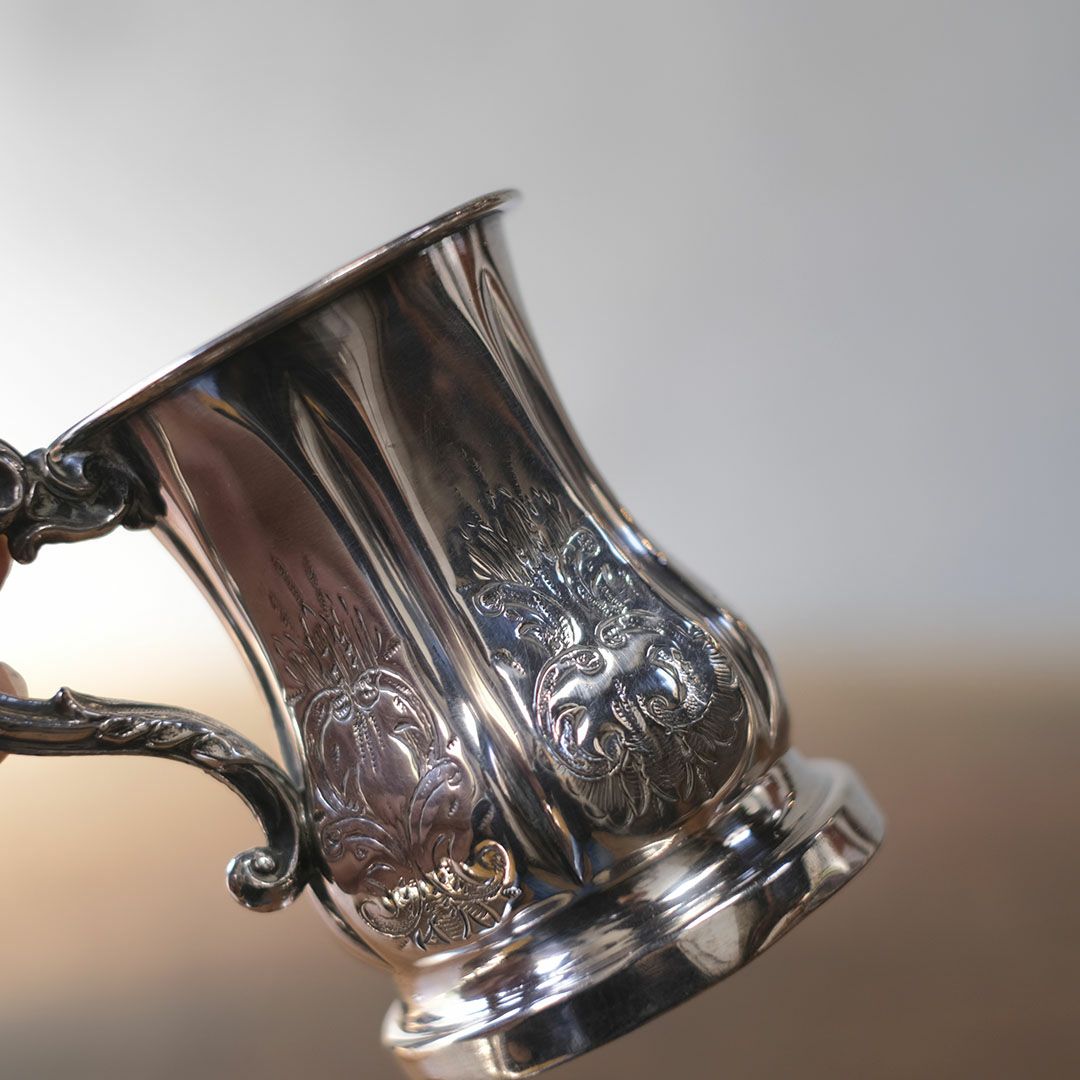 アンティークマグカップ イギリス シルバープレート5