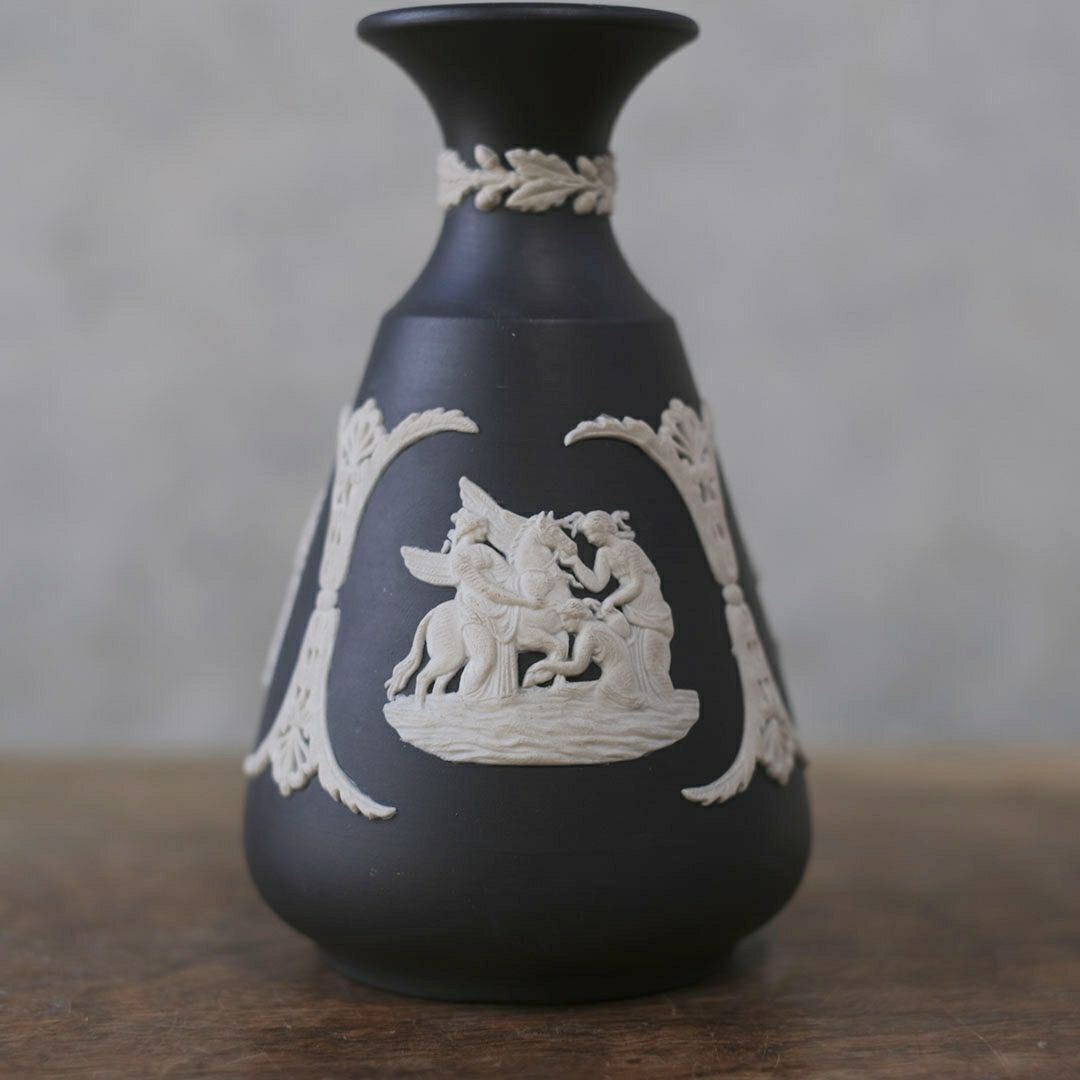 ヴィンテージWEDGWOOD ウェッジウッド ジャスパー 一輪挿し 貴重な黒3