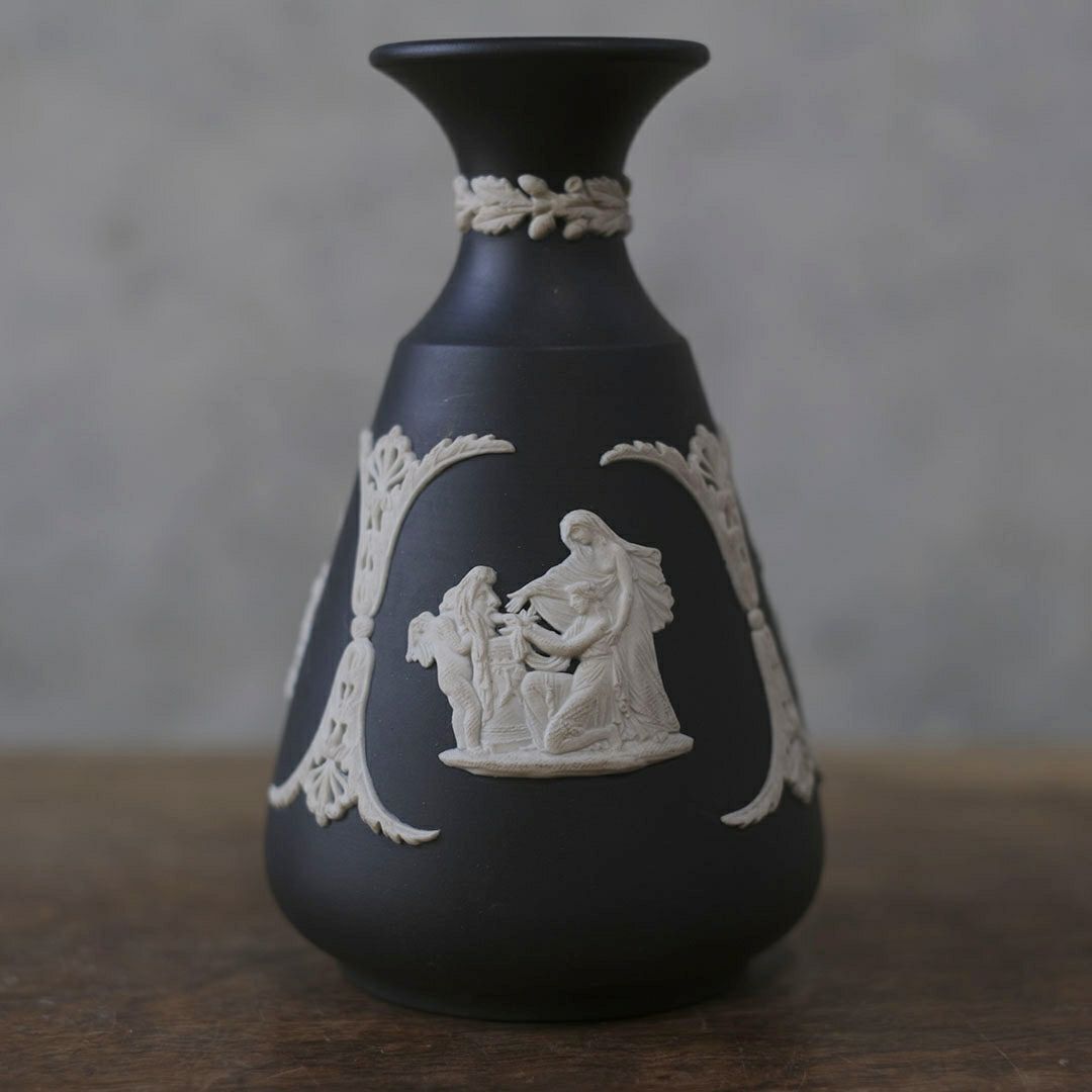 ヴィンテージWEDGWOOD ウェッジウッド ジャスパー 一輪挿し 貴重な黒4