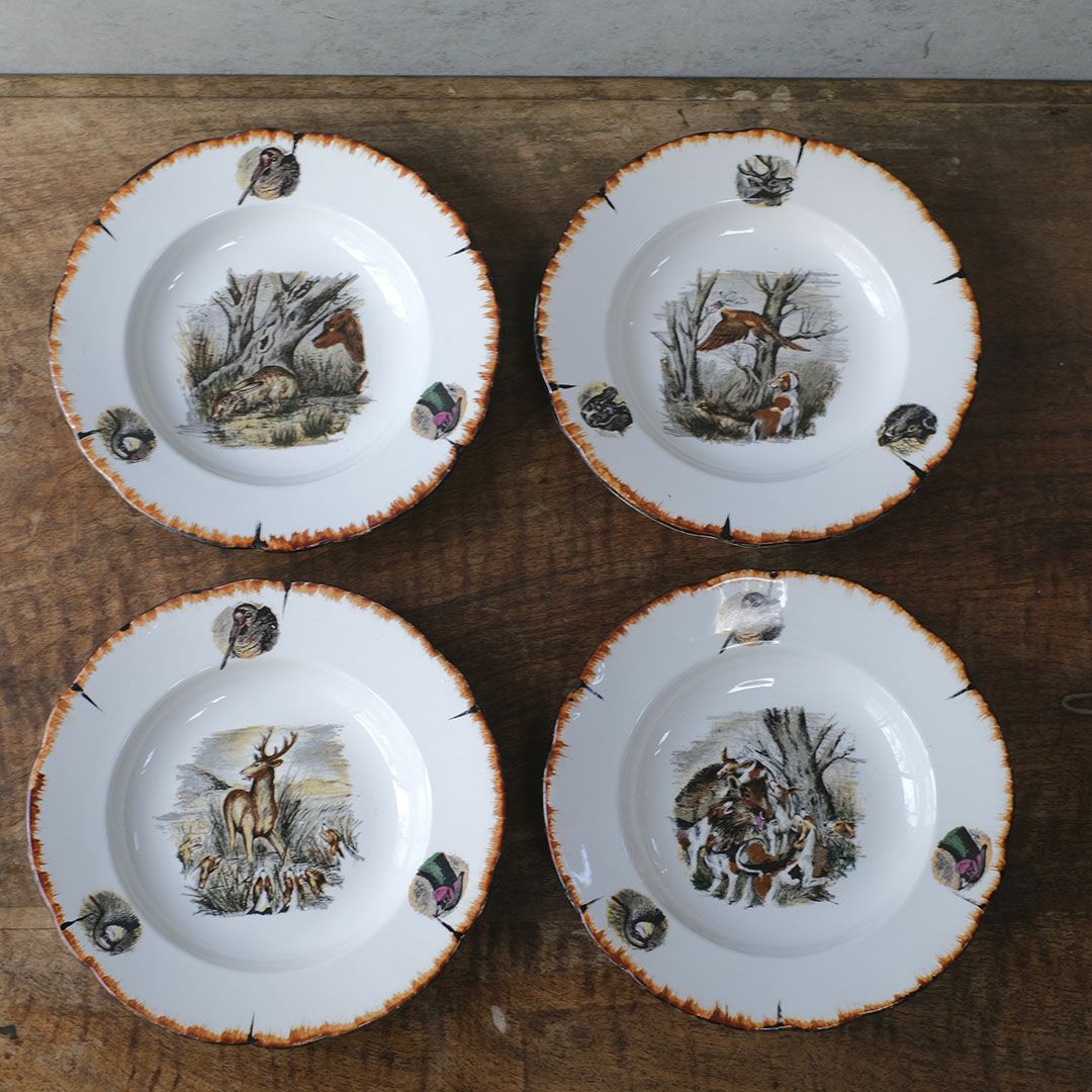 アンティーク スープ皿 フランス LINCOLOR G.BRACHET アンティーク食器 絵皿2