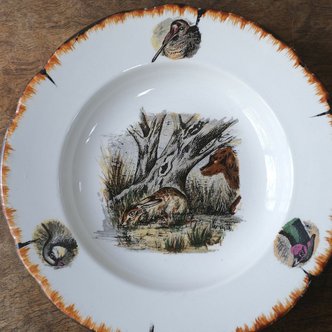 アンティーク スープ皿 フランス LINCOLOR G.BRACHET アンティーク食器 絵皿3