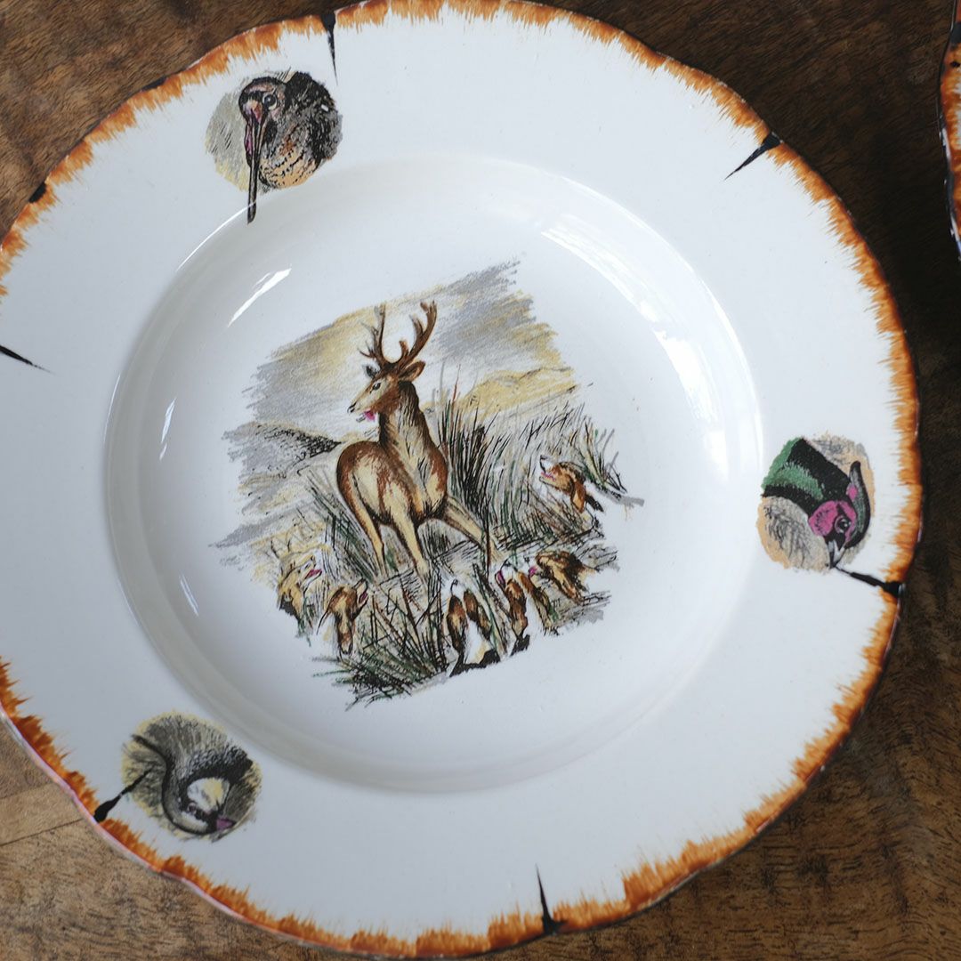 アンティーク スープ皿 フランス LINCOLOR G.BRACHET アンティーク食器 絵皿4