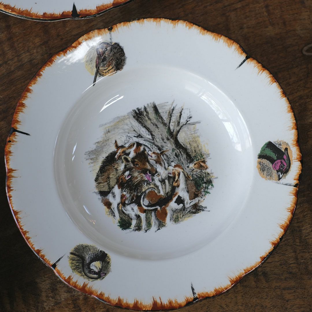アンティーク スープ皿 フランス LINCOLOR G.BRACHET アンティーク食器 絵皿5
