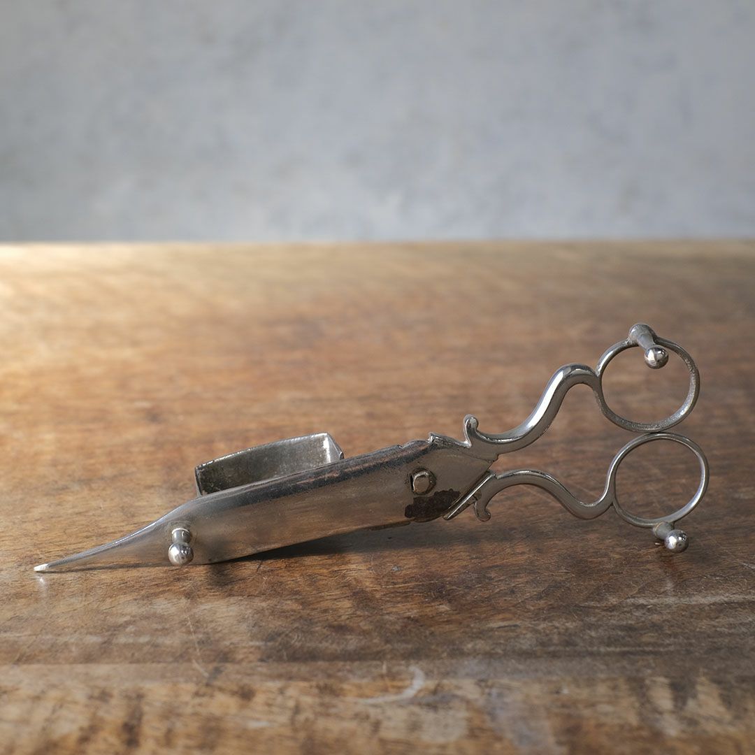 アンティーク キャンドルスナッファー シルバープレート製 火消し 芯切りハサミ2