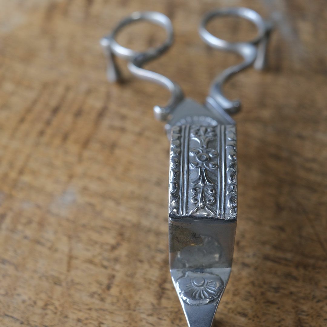 アンティーク キャンドルスナッファー シルバープレート製 火消し 芯切りハサミ6