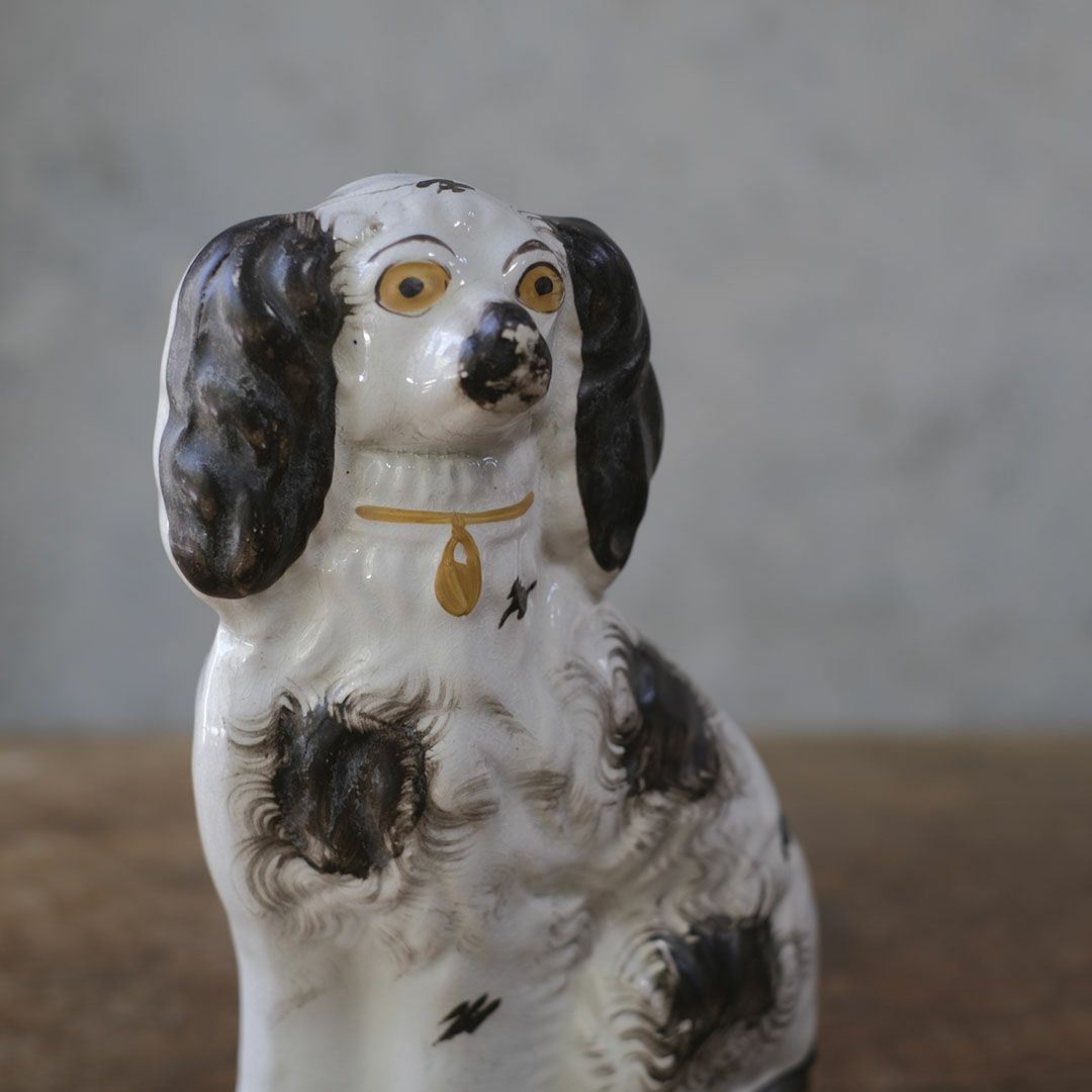 ヴィンテージフィギュリン スタッフォードシャードッグ 陶器 置物4