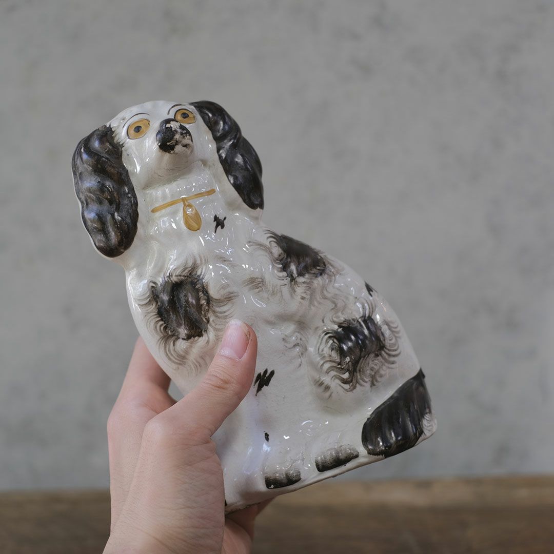 ヴィンテージフィギュリン スタッフォードシャードッグ 陶器 置物5