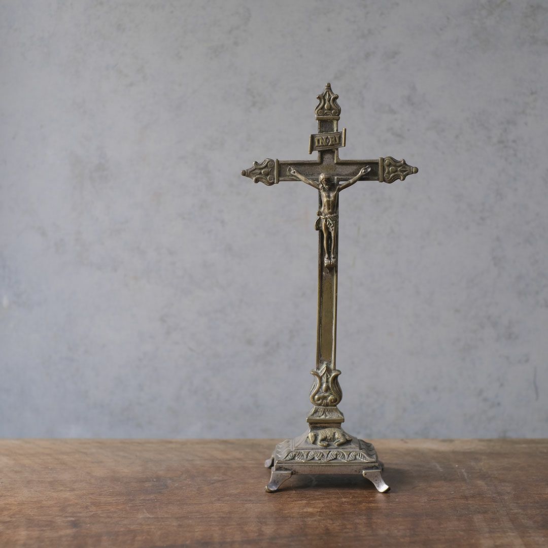 アンティーククロス 真鍮の十字架フランス crucifix(クルーシフィクス) 宗教小物