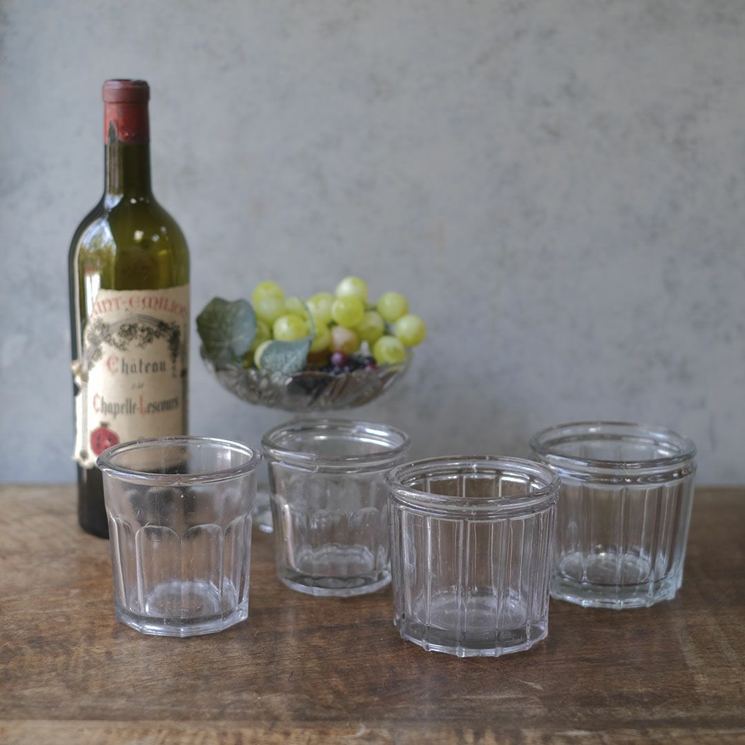 アンティーク コンフィチュールポット フランス 透明ガラス瓶