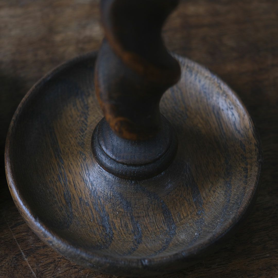 アンティークキャンドルスタンド 燭台ペア 木製 イギリス4