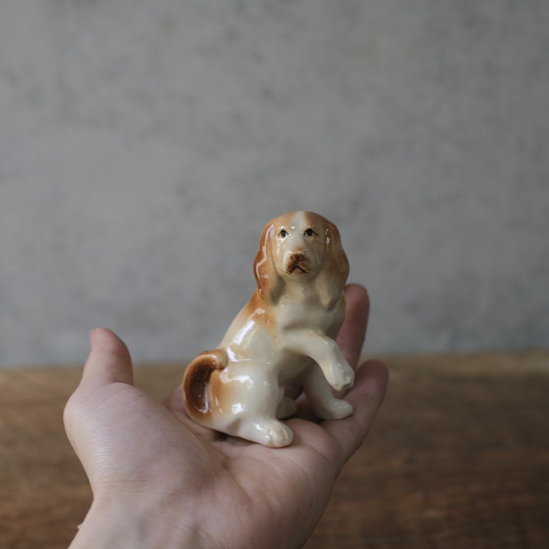 ヴィンテージフィギュリン 犬の陶器オブジェ イギリス 置物3